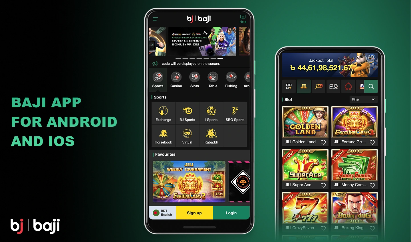 Download the Baji app for Android and iOS for free from the official website
